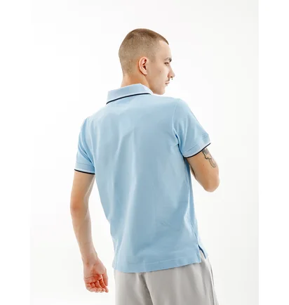 Поло мужское AUSTRALIAN 2-Stripe Pique Polo S-Fit Light Blue LSUPO0004-440