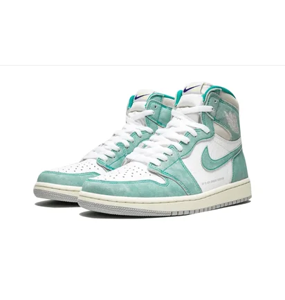 Кроссовки мужские Air Jordan 1 Retro High Og White/Turquoise 555088-311