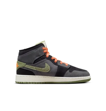 Кроссовки детские Air Jordan 1 Mid Se Craft Black/Grey FD5847-003