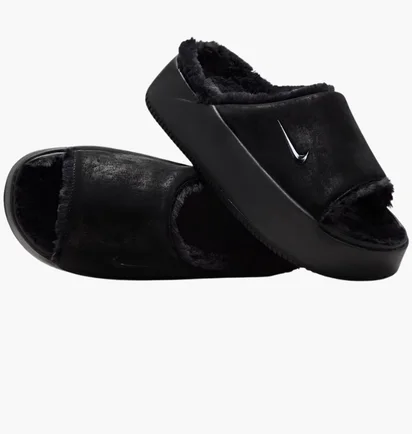 Тапочки жіночі Nike Calm Elevation Fur Black HV8560-001