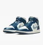 Кроссовки женские Air Jordan Air 1 Mid White/Blue BQ6472-414