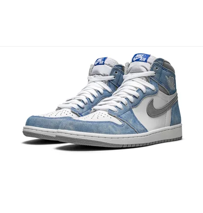 Кроссовки мужские Air Jordan 1 Retro High Og White/Light Blue 555088-402