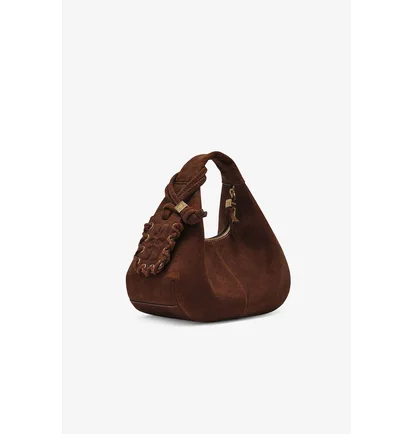 Сумка жіноча GANNI Brown Suede Mini Hobo Bag Brown B207001697900