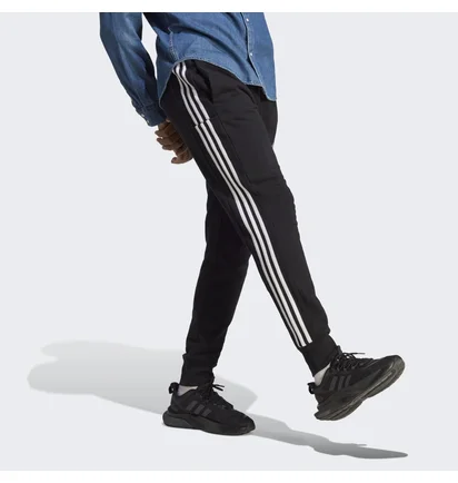 Штаны мужские Adidas Essentials French Terry Tapered Cuff 3-Stripes Pants Black Ha4337