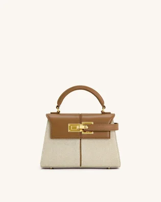 Сумка жіноча JW PEI Elise Top Handle Bag Brown/Beige BB2024BG86084JWP