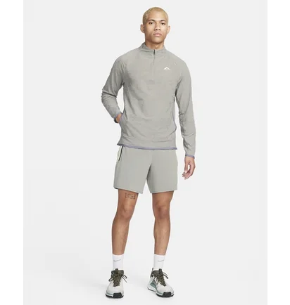 Кофта мужская Nike Trail Dri-Fit 1/2-Zip Running Top Grey FB7535-053
