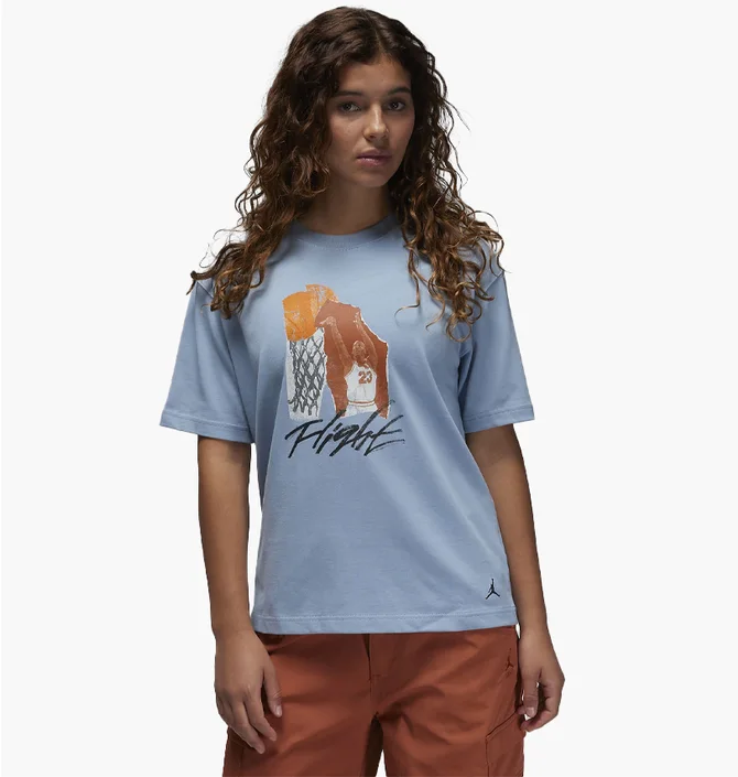 Футболка женская Air Jordan Collage T-Shirt Light Blue FN5365-436
