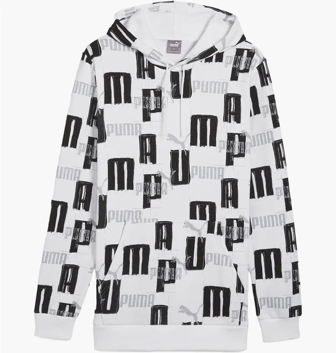 Худи мужское Puma Ess+ Logo Lab Aop Hoodie Fl White/Black 678983-02