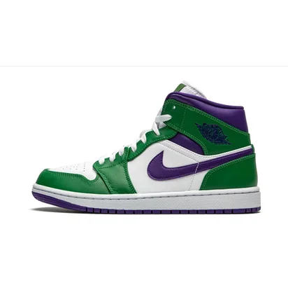 Кроссовки мужские Air Jordan 1 Mid White/Green 554724-300