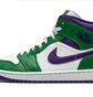 Кроссовки мужские Air Jordan 1 Mid White/Green 554724-300