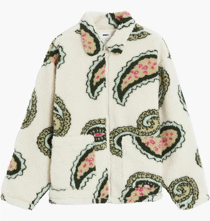 Кофта мужская OBEY Clothing Paisley Fleece Jacket Beige 121800550-UBL