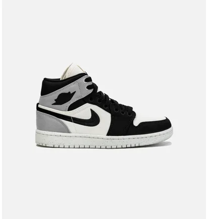 Кроссовки женские Air Jordan 1 Retro Mid Se Light Steel Black/White DV0427-100