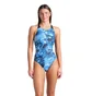 Купальник женский Arena Blue Flowers Swimsuit V Back Blue 009027-850