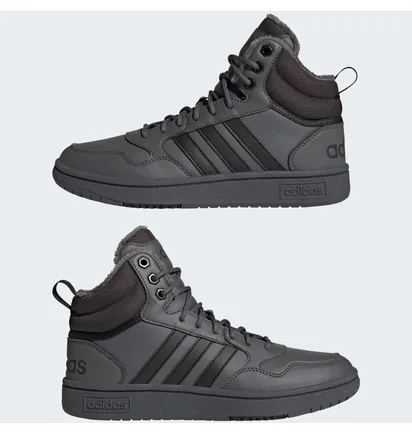 Кросівки жіночі Adidas Hoops 3.0 Mid Lifestyle Basketball Classic Fur Lining Winterized Shoes Black GZ6683