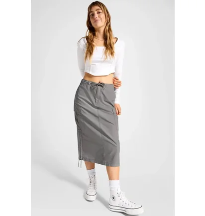 Юбка женская Converse Long Woven Cargo Skirt Grey 10026794-055