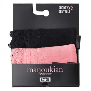 Трусики жіночі Manoukian Shorty Black/Pink (2 шт) 12890483-1