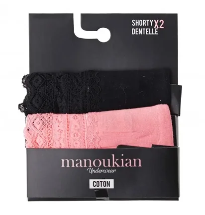 Трусики жіночі Manoukian Shorty Black/Pink (2 шт) 12890483-1