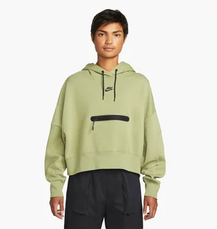 Худи женское Nike Sportswear Tech Fleece WomenS Over-Oversized Crop Pullover Hoodie Olive DR4973-334
