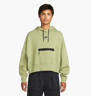 Худі жіноче Nike Sportswear Tech Fleece WomenS Over-Oversized Crop Pullover Hoodie Olive DR4973-334