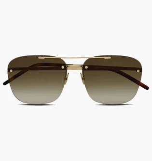 Солнцезащитные очки SAINT LAURENT Brown/Gold SL-309-RIMLESS-003-58
