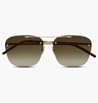 Солнцезащитные очки SAINT LAURENT Brown/Gold SL-309-RIMLESS-003-58