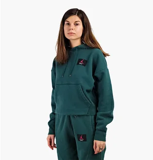 Худи женское Air Jordan Flight Womens Fleece Pullover Hoodie Dark Green CV7737-300