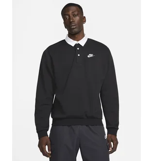 Кофта мужская Nike Club Fleece MenS Brushed-Back Long-Sleeve Polo Black DX0537-010