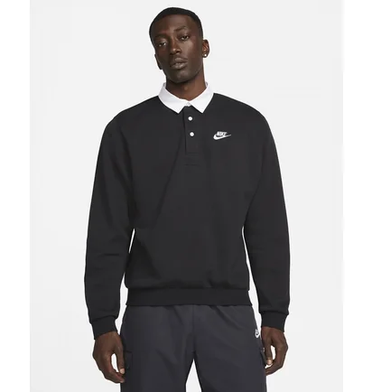 Кофта мужская Nike Club Fleece MenS Brushed-Back Long-Sleeve Polo Black DX0537-010