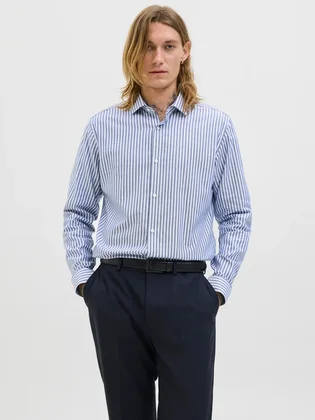 Сорочка чоловіча Jack & Jones Parker L/S Noos White/Blue 12227385