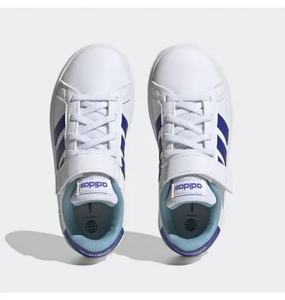 Кроссовки детские Adidas Grand Court Elastic Lace And Top Strap Sportswear White HP8915