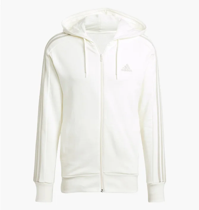 Толстовка женская Adidas Essentials French Terry 3-Stripes Full-Zip White IS1373