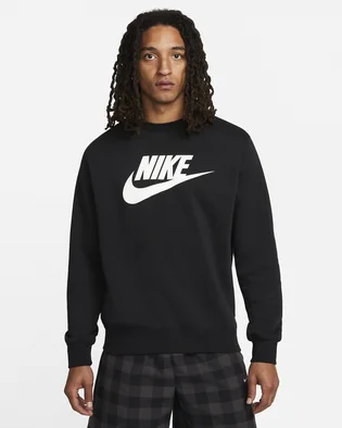 Свитшот мужской Nike Sportswear Club Fleece Futura Logo Crewneck Sweatshirt Black Dq4912-010