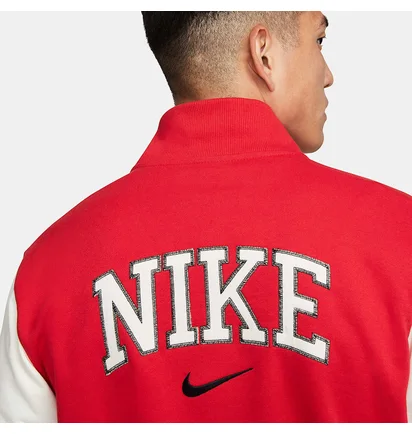 Бомбер мужской Nike Retro Varsity Red/White DZ2551-657
