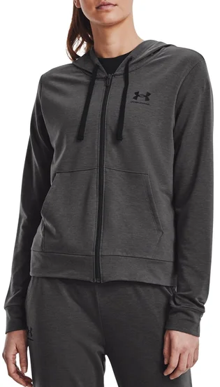 Толстовка жіноча Under Armour Hooded Sweatshirt Rival Terry Fz Hoodie-Gry Black 1369853-010