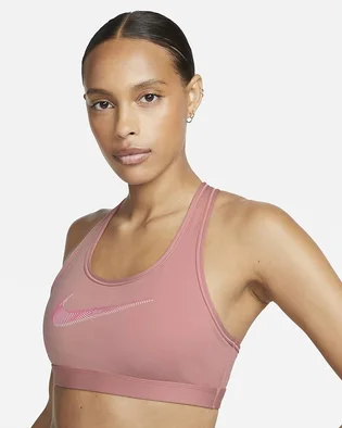Топ жіночий Nike Swoosh Medium Support Pink FB4124-618