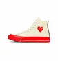 Кеды унисекс Comme des Garcons Play X Chuck 70 High Shoes Egret/Red Beige A01794C