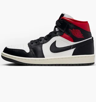 Кроссовки женские Air Jordan Retro 1 Mid Casual Shoes Black/White Bq6472-061