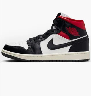 Кроссовки женские Air Jordan Retro 1 Mid Casual Shoes Black/White Bq6472-061
