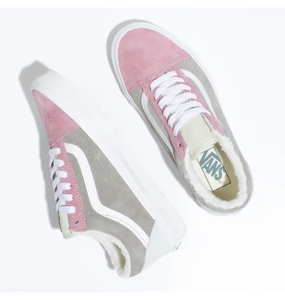 Кеды женские Vans Pig Suede Sherpa Old Skool Shoe Brown/Pink VN0005UAMUL