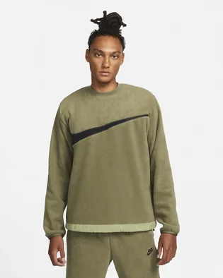 Свитшот мужской Nike Nk Club+ Flc Crew Green Dq4894-222