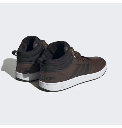 Кросівки чоловічі Adidas Hoops 3.0 Mid Lifestyle Basketball Classic Fur Lining Winterized Shoes Brown GZ6680