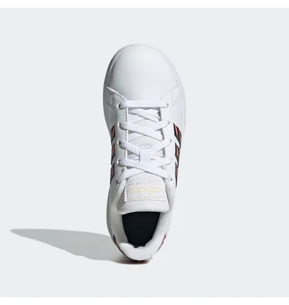 Кроссовки детские Adidas Grand Court Tiger-Print Shoes White Gz1067