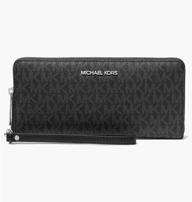 Гаманець жіночий Michael Kors Jet Set Travel Large Signature Logo Continental Wallet Black 35H8STVT3B-BLACK-101343