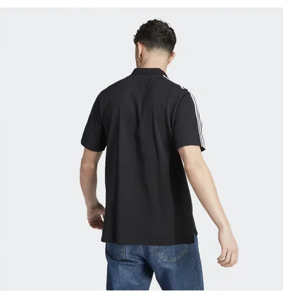 Поло мужское Adidas Essentials Piqué Embroidered Small Logo 3-Stripes Polo Shirt Black Ic9310