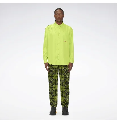 Рубашка унисекс Reebok Pyer Moss Draped Button-Down Shirt Green He8137