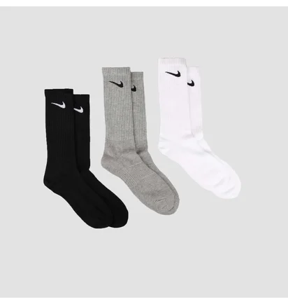 Носки унисекс Nike (3 пары) Lightweight Crew Black/Grey/White Sx4704-901