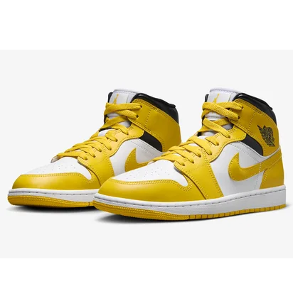 Кроссовки женские Air Jordan 1 Mid Yellow/White BQ6472-170