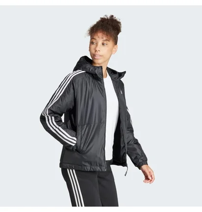 Куртка женская Adidas Essentials 3-Stripes Insulated Hooded Jacket Black IN3288