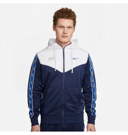 Толстовка мужская Nike Sportswear Repeat MenS Full-Zip Hoodie Blue/White DX2025-411
