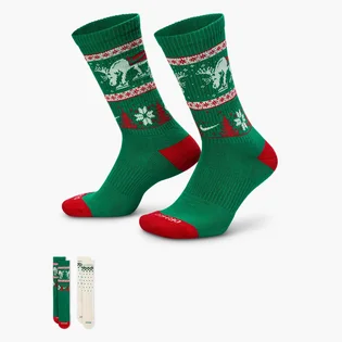 Носки Nike Everyday Plush Cushioned Winter Wonderland (2 пары) Green/White HV6939-901